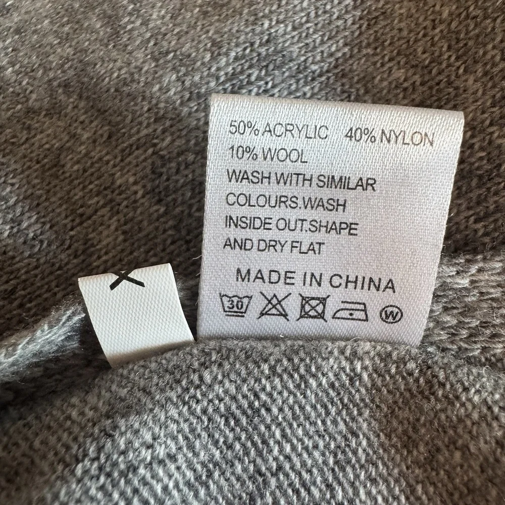 Bruce‎ River Grey Wool Blend 3-in-1 Convertible Knit Poncho Ruana Vest XS/S